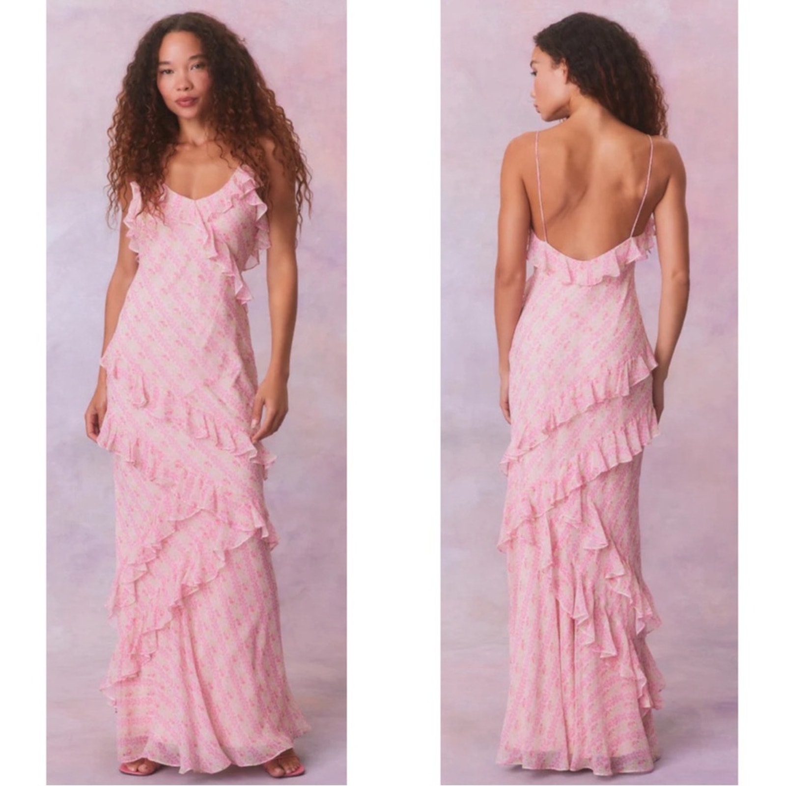 Loveshackfancy Rialto Heirloom Print Tiered Ruffle Hem Floral Maxi Dress Size 8